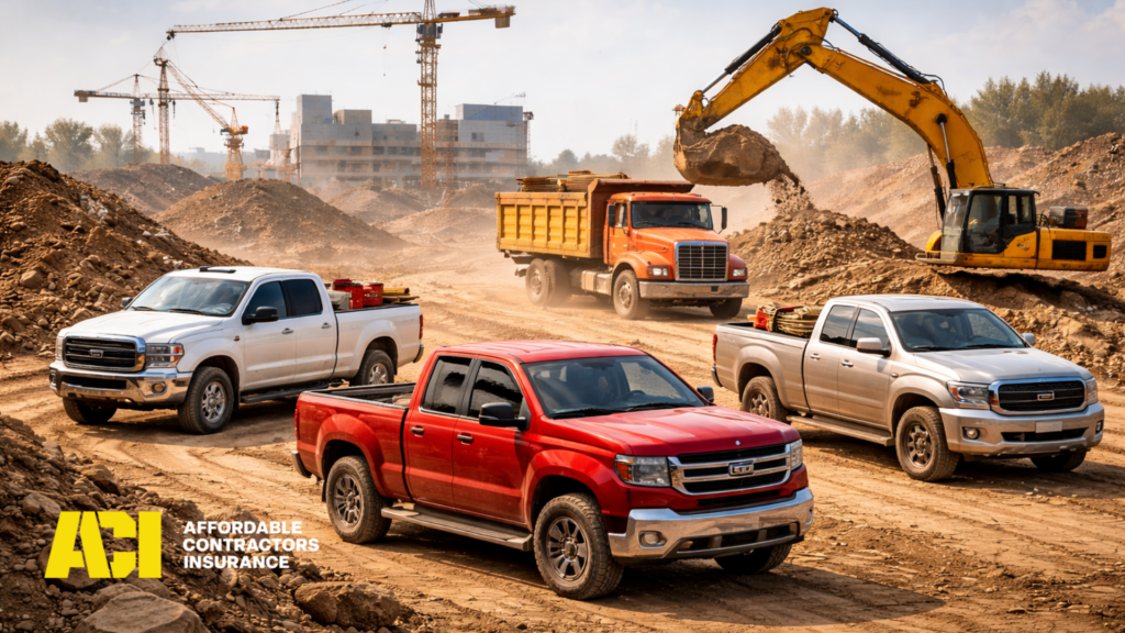 Commercial Auto Vehicles at a jobsite