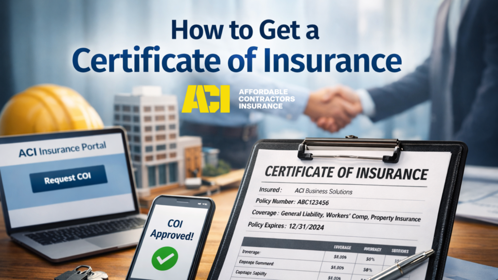 How to Get a Certificate of Insurance (COI) With Affordable Contractors Insurance