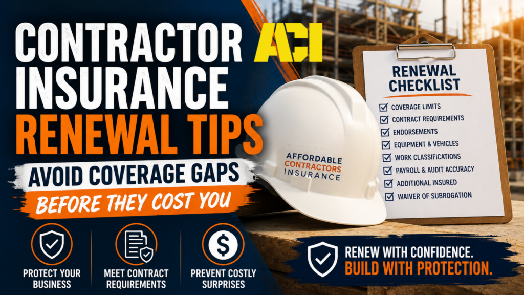 Contractor Insurance Renewal Tips: How to Avoid Coverage Gaps Before They Cost You