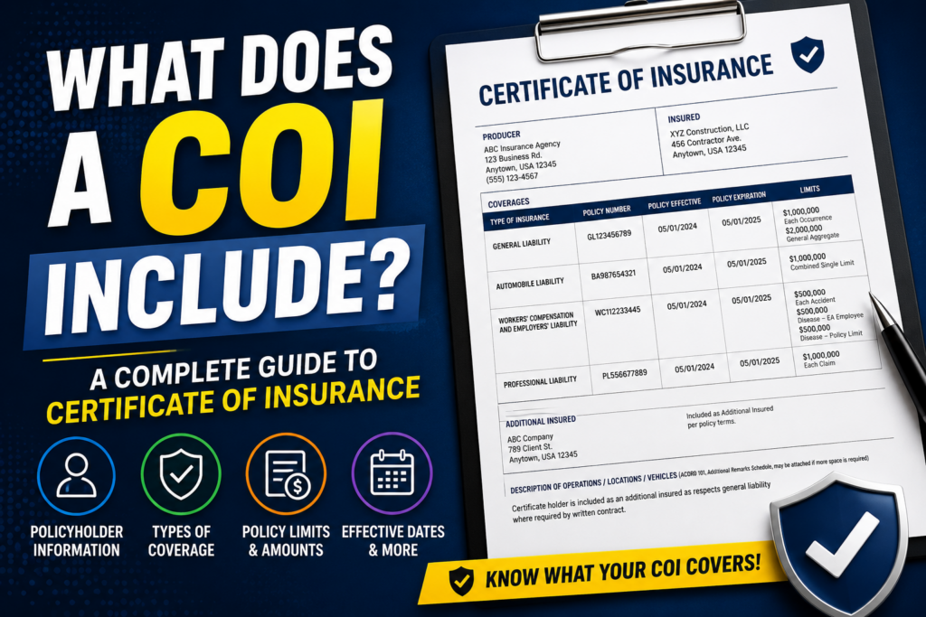 What Does a Certificate Of Insurance (COI) Include?